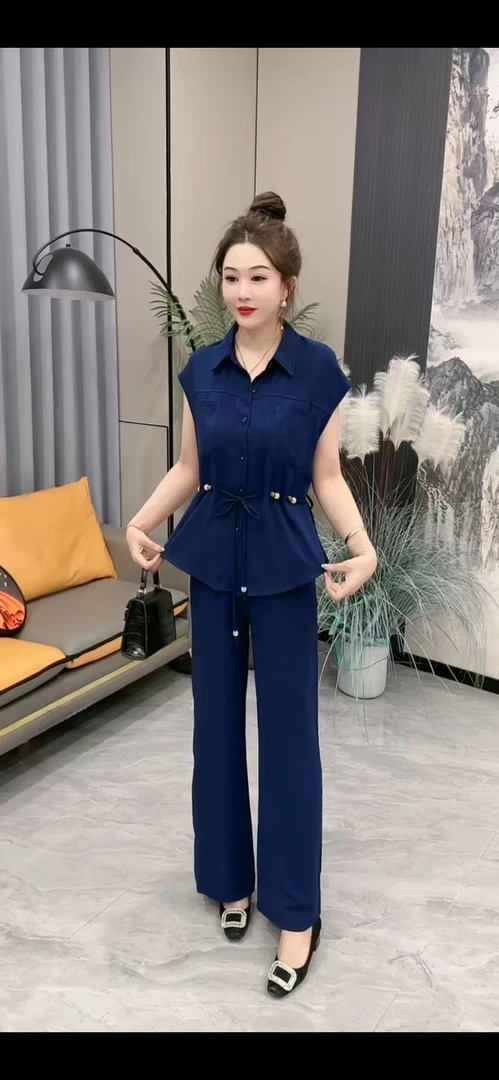 时尚休闲洋气显瘦套装上衣+裤子