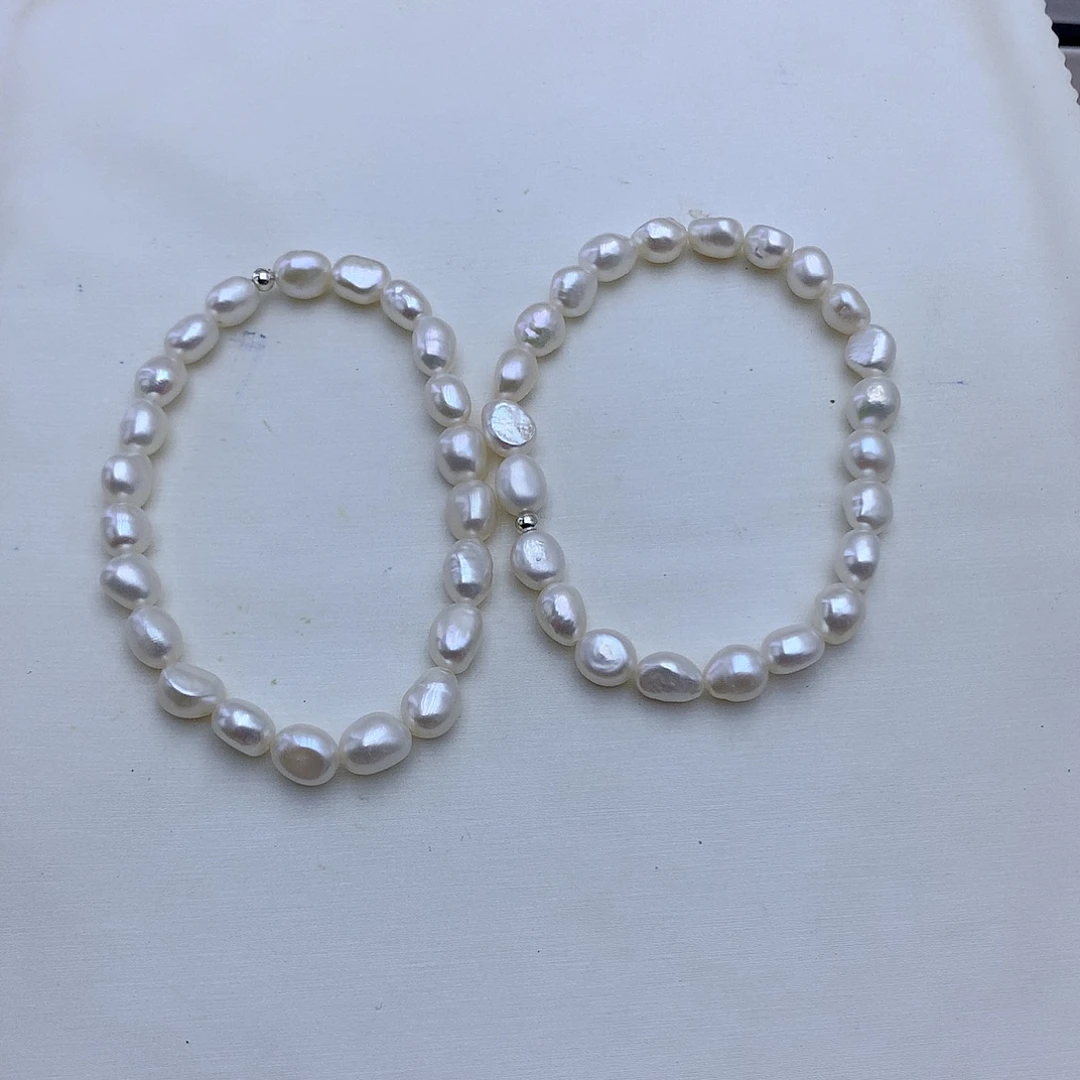 银S925镶嵌手绳淡水珍珠
