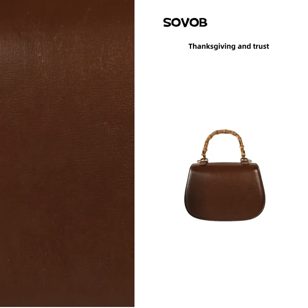 手工时尚真皮百搭女包 竹节 0239 GZJ 棕色