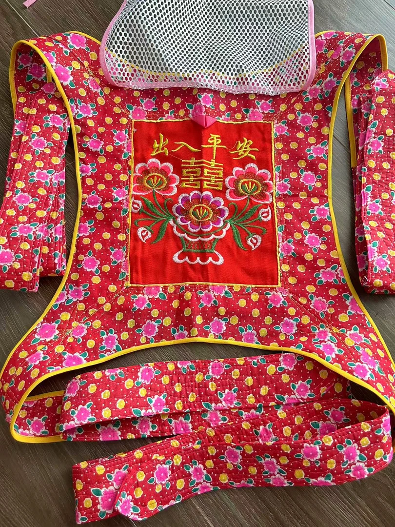 传统中号 老布 出入平安 广东传统婴儿四爪背带！ 老式广东BB背带