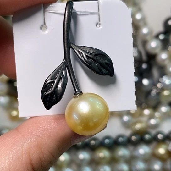 海水珍珠颈饰银S925镶嵌13.4