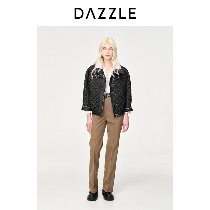 【反季专享】DAZZLE地素简约菱格绗缝廓形轻薄羽绒服女2H1K2031A