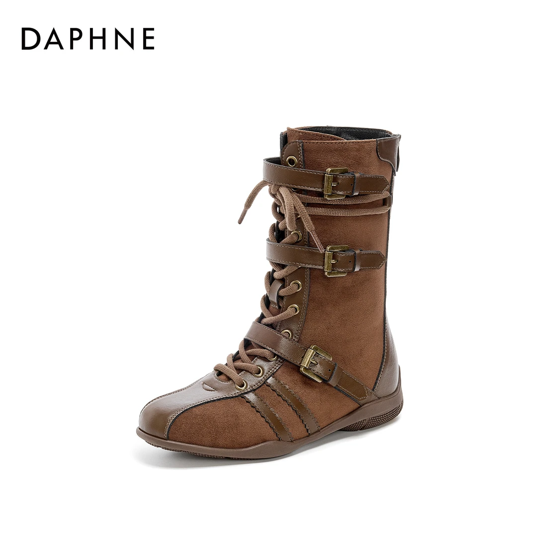 达芙妮秋季新款户外沙丘废土风韩版时尚百搭休闲舒适轻便时装靴