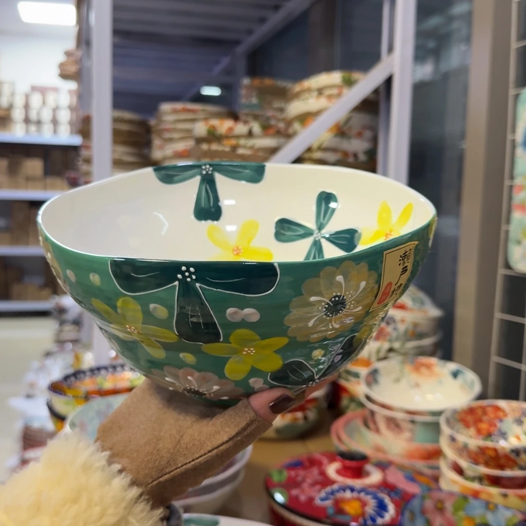 瓷8.5英寸花海葫芦汤碗一只