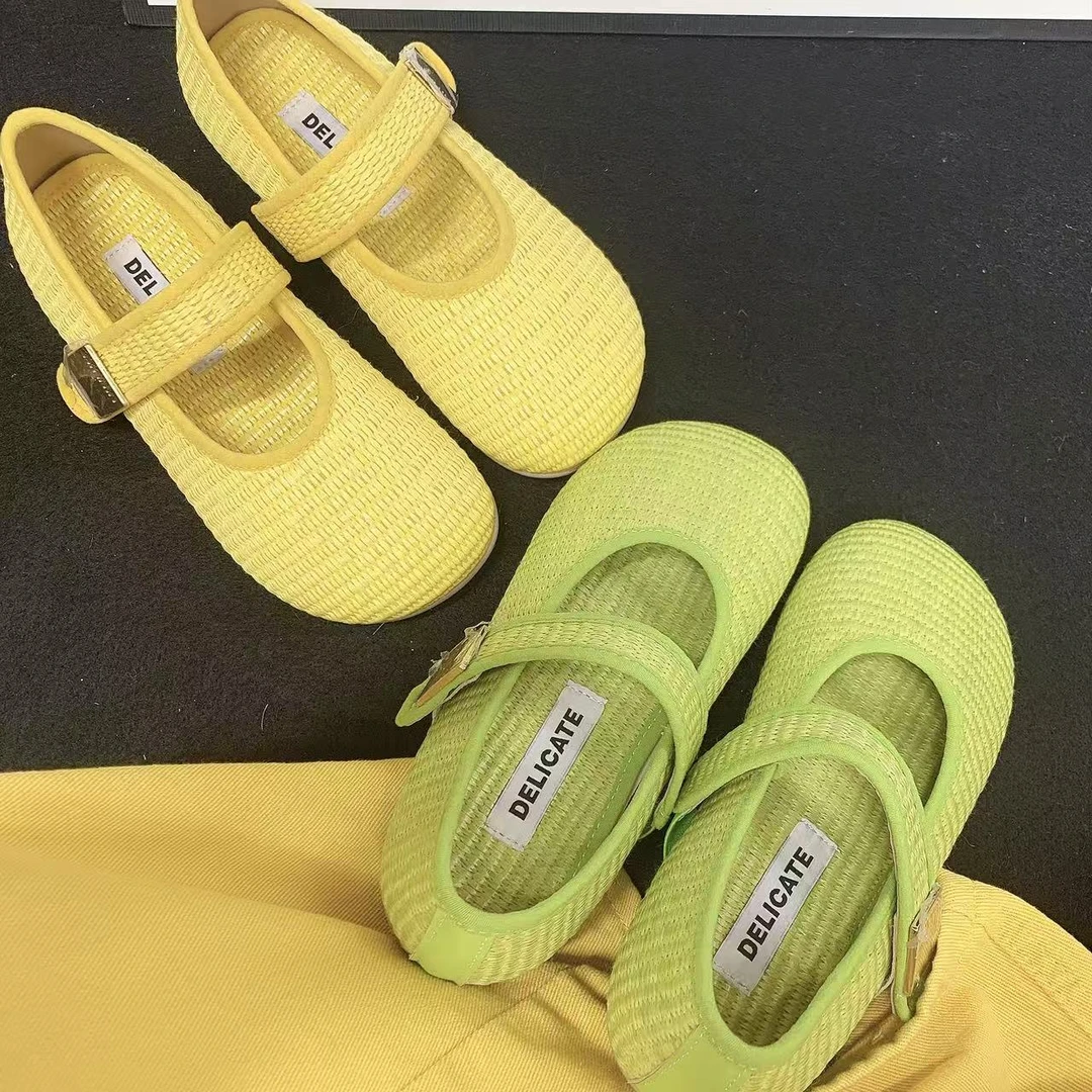 大金波哥潮鞋188-96-1欧货贵货彩色编织平底网红多巴胺豆豆瓢鞋