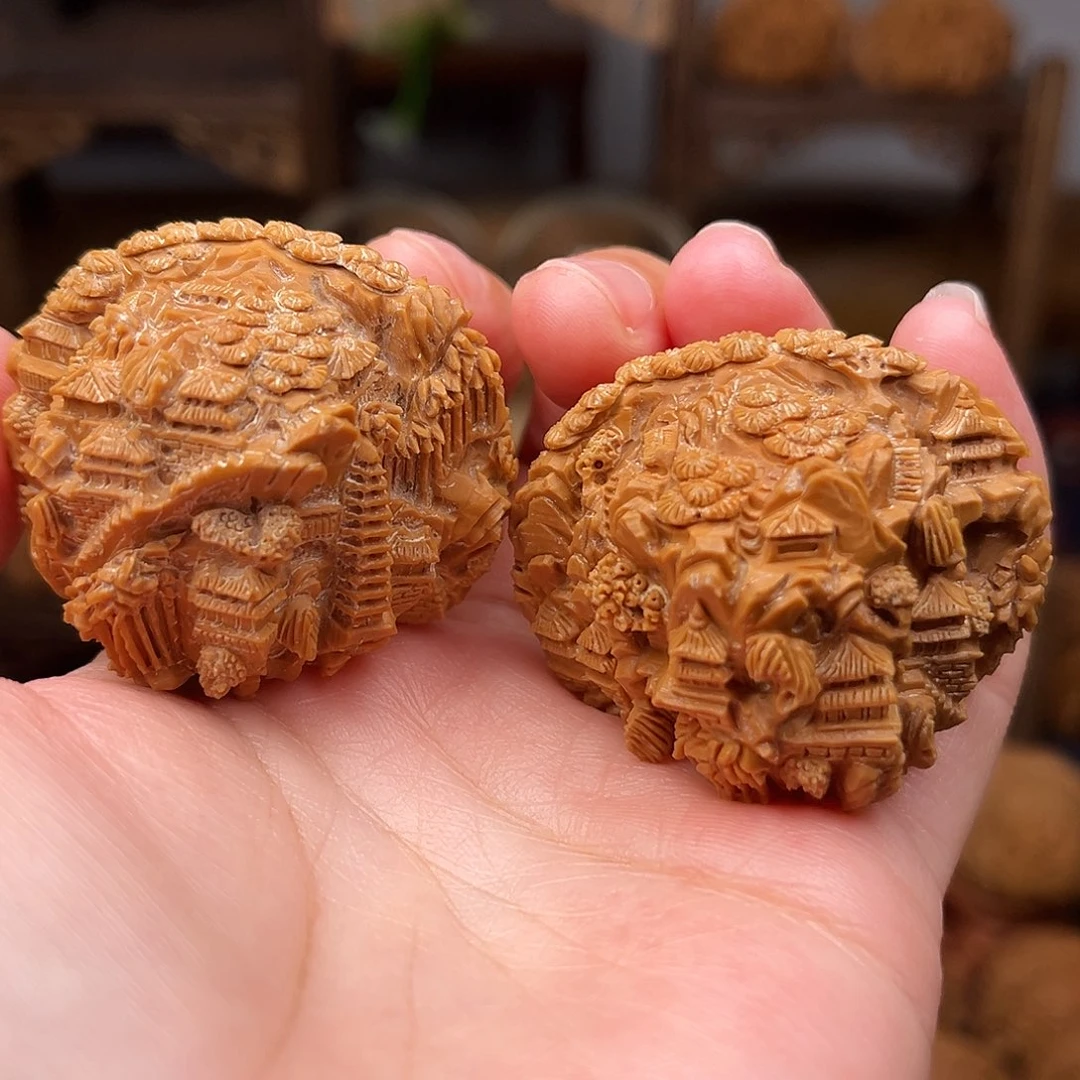 核桃把件巴*巴哥一对风景