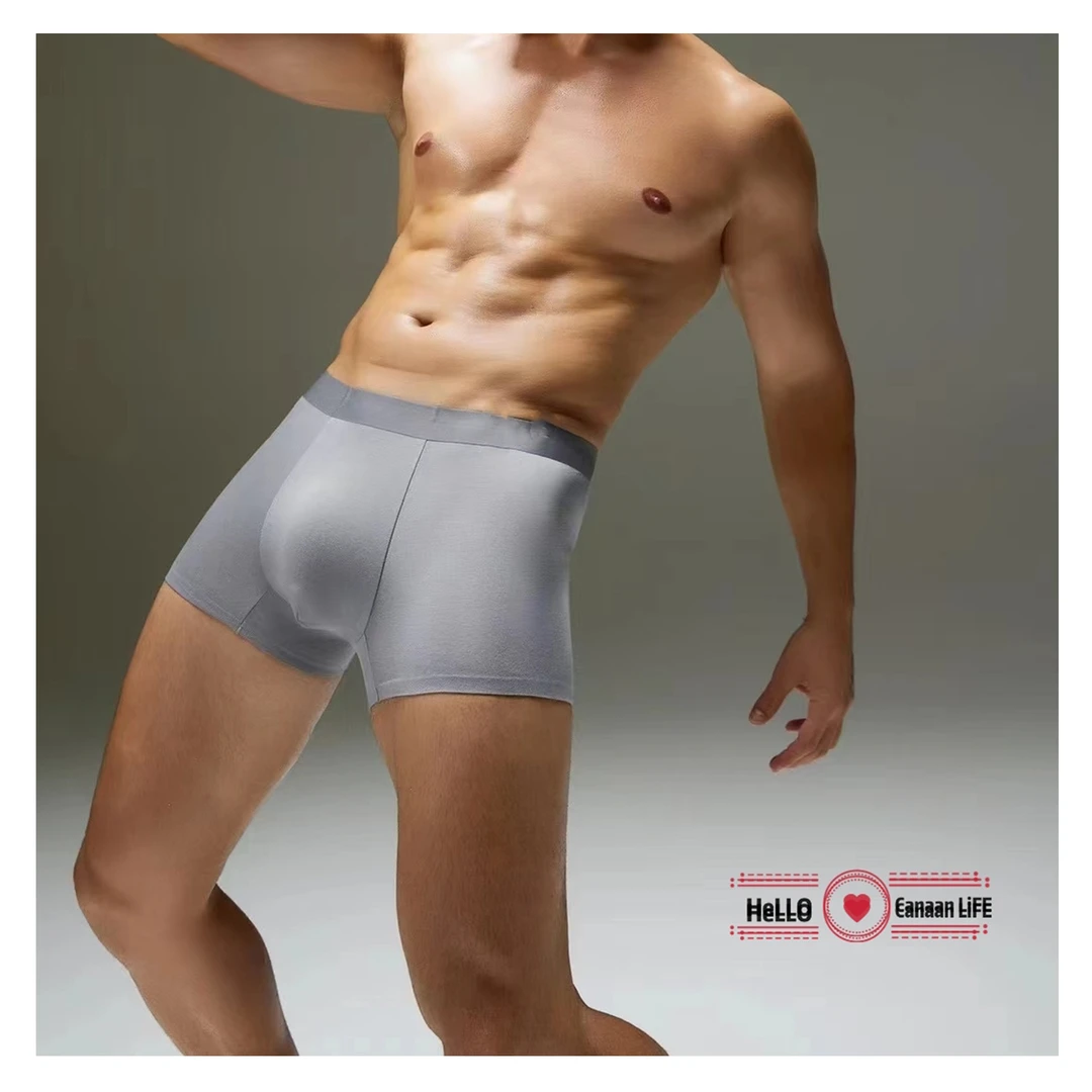 男士抗菌无痕莫代尔内裤品牌男款平角裤透气四角短裤头男生底裤衩