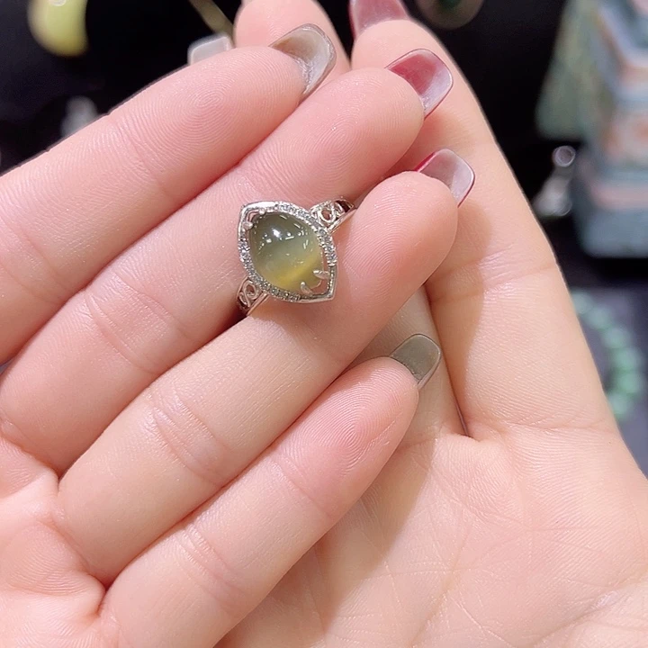 银S925镶嵌戒指和田玉
