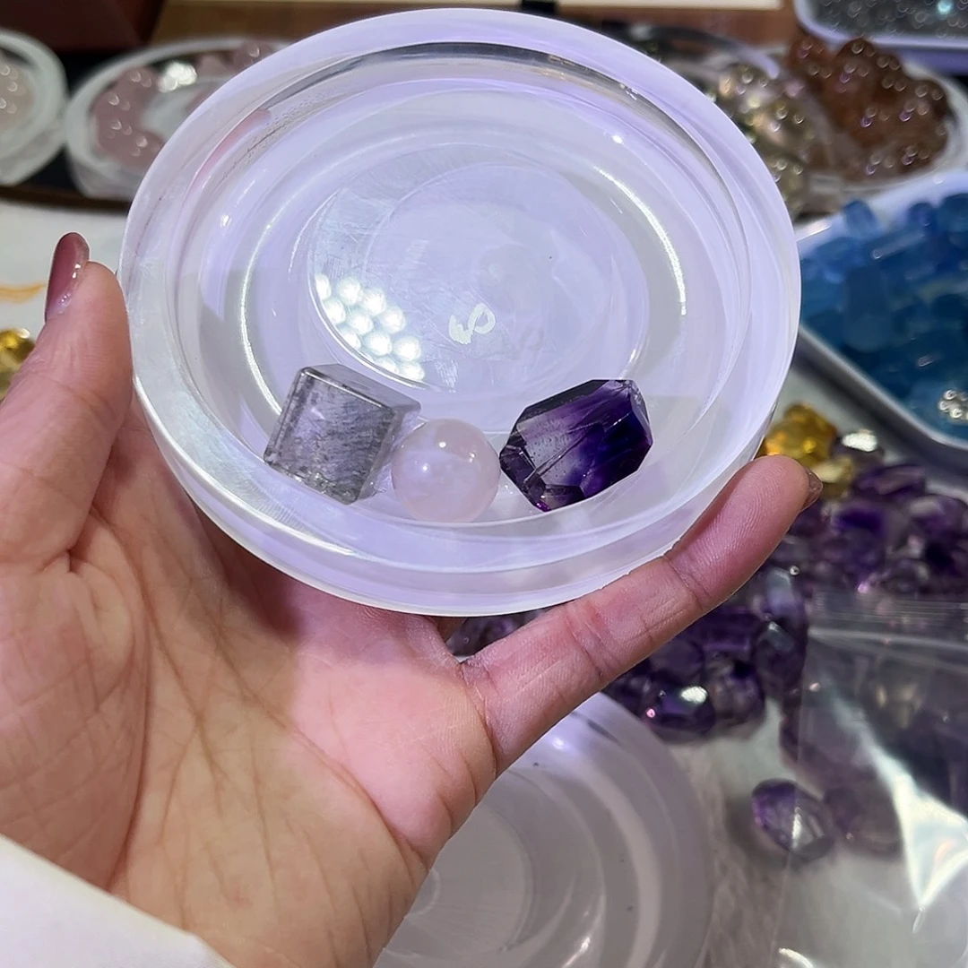 水晶耳饰未镶嵌大***朵13打孔