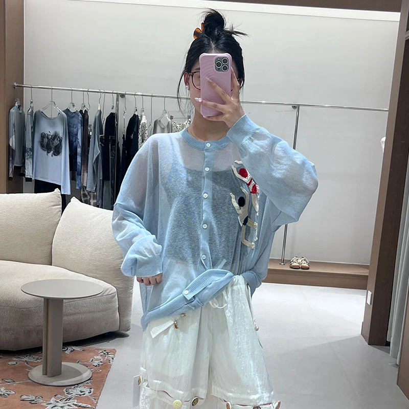 CHEER UP UNIFORM25设计师品牌夏季新款蛙泳防晒针织开衫