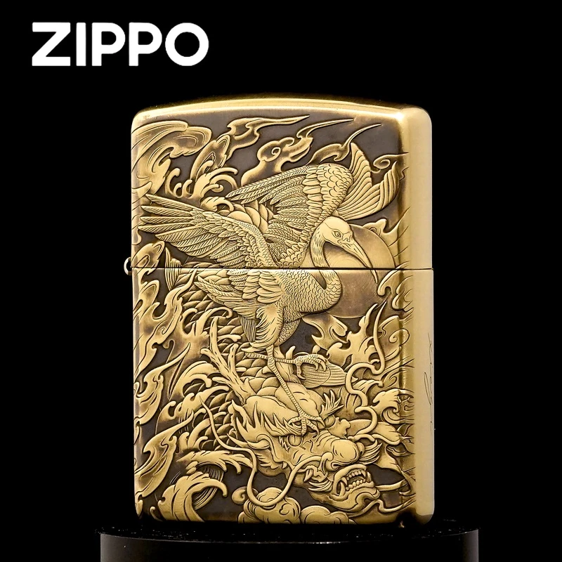 ZIPPO打火机正品【独占鳌头】黄铜盔甲浮雕【阿明1】DYJ1
