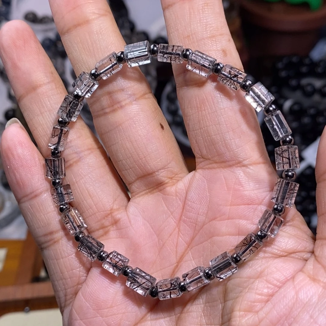 未镶嵌手链水晶黑发晶方糖设计款