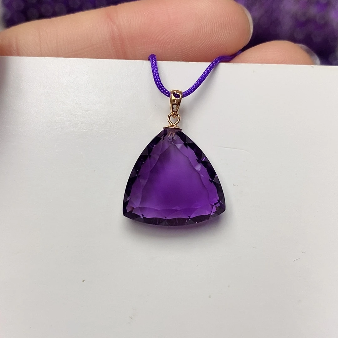吊坠(赠链)18K金镶嵌紫晶