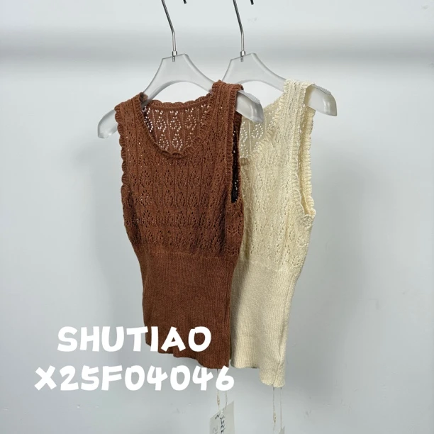 【SHUTIAO】2025夏季：新款小众设计款背心X25F04046