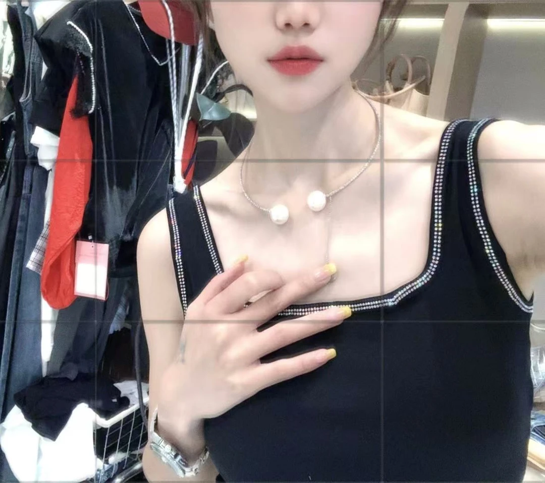 XL064 【王仙女】小香满钻双珠项圈