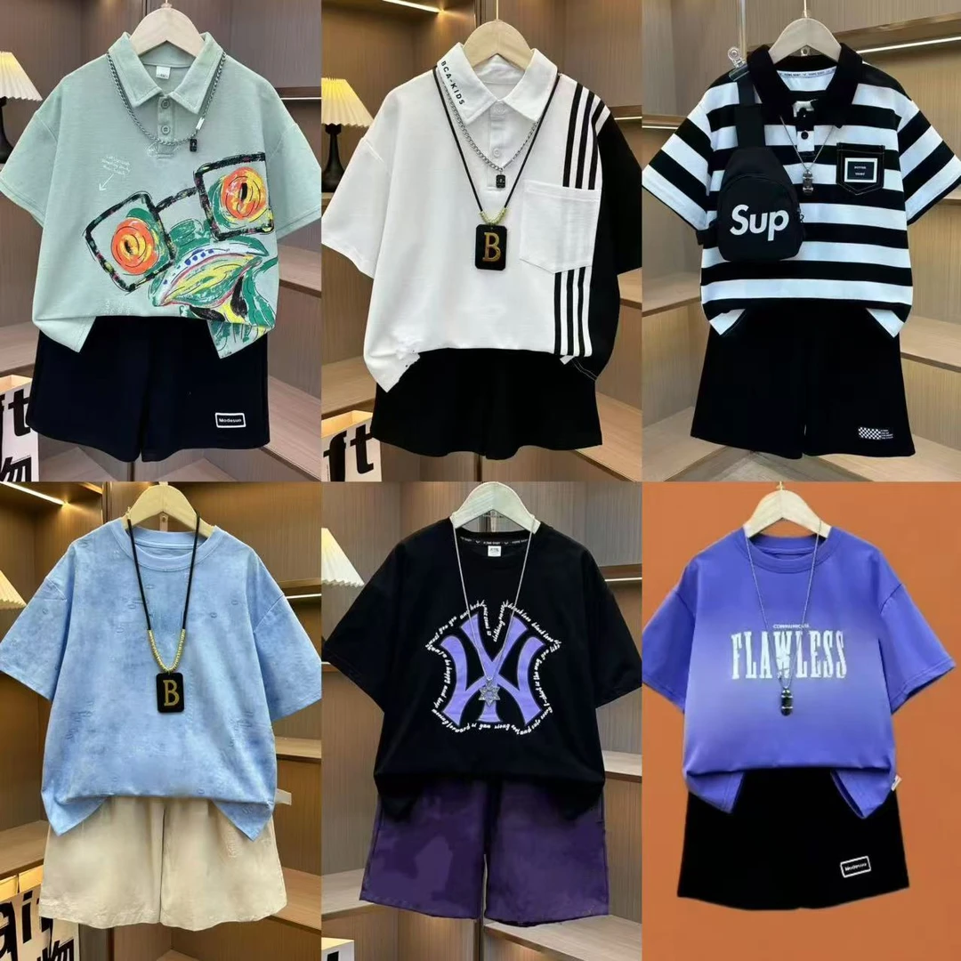 GG新好【6套12件】男女童夏款短袖POLO大童亲子不会热【不含包】