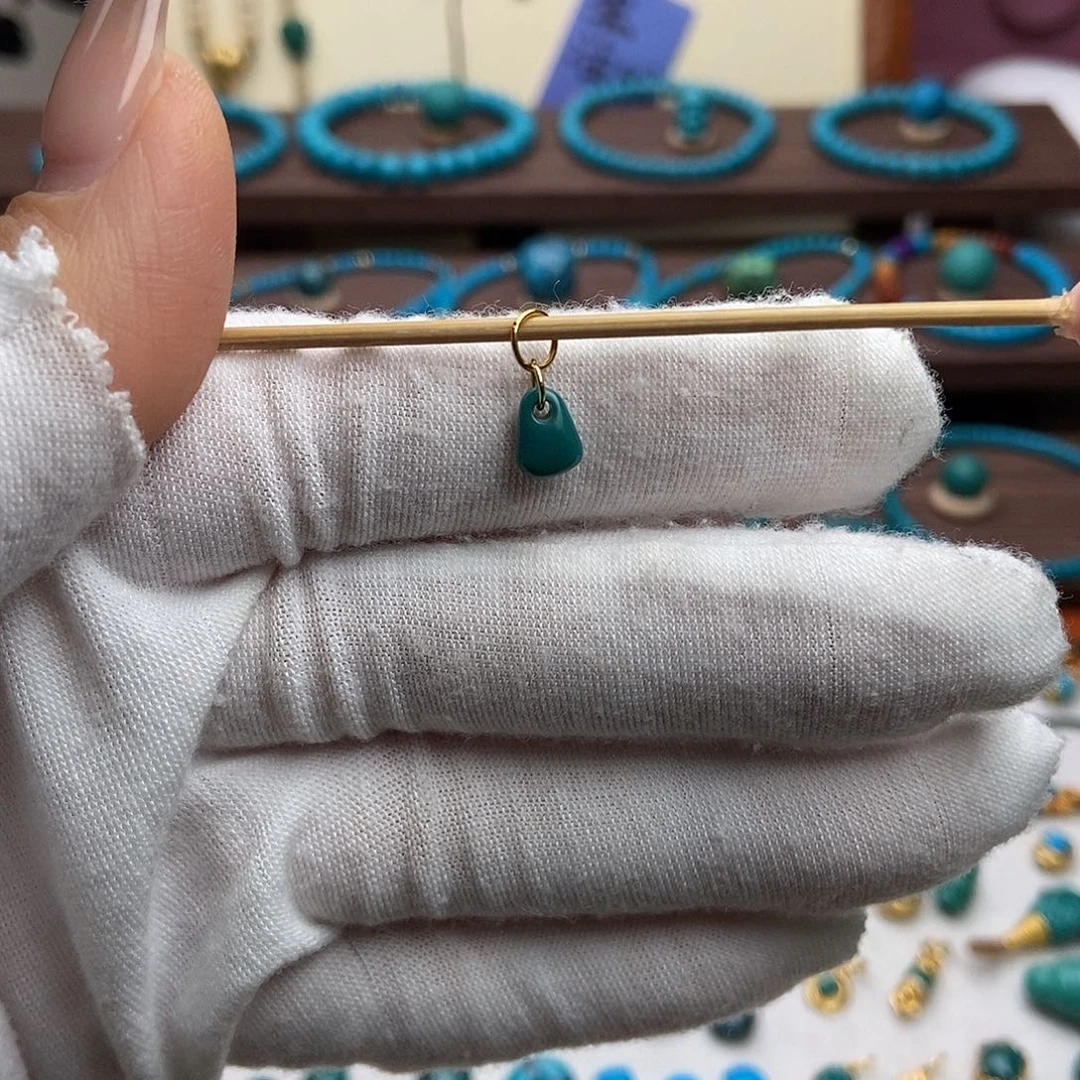 绿松石18K金镶嵌绿松石配饰h