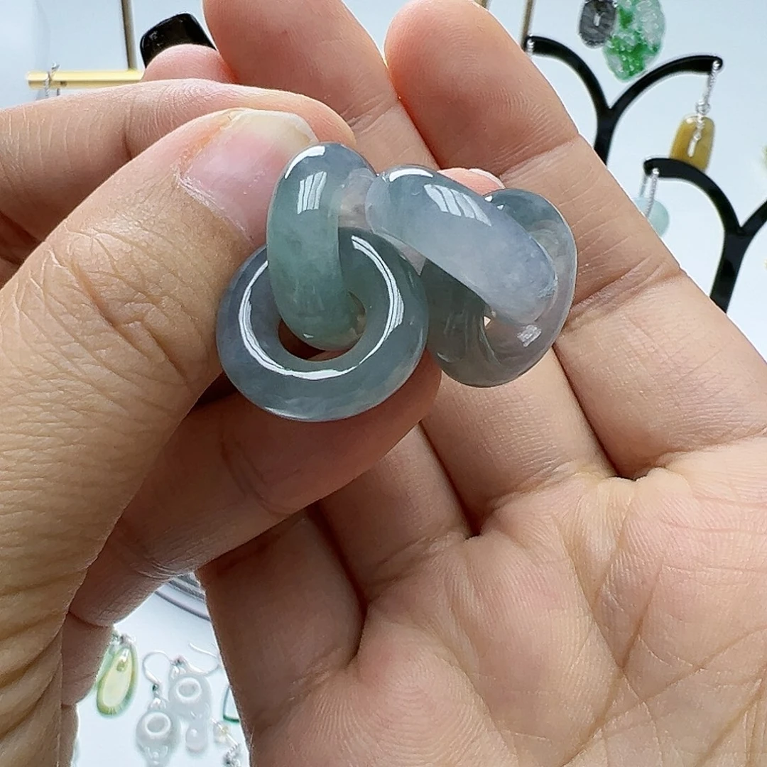 未镶嵌翡翠耳饰自*天然缅甸A货翡翠