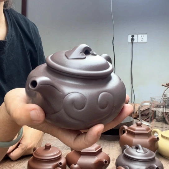 茶壶紫砂大**女天青紫泥