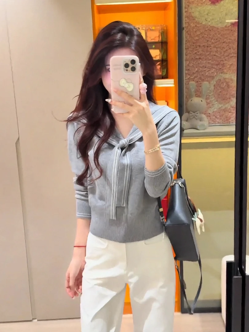 【1号集合链接】500-599秋季新款学院风纯色时尚百搭毛针织衫