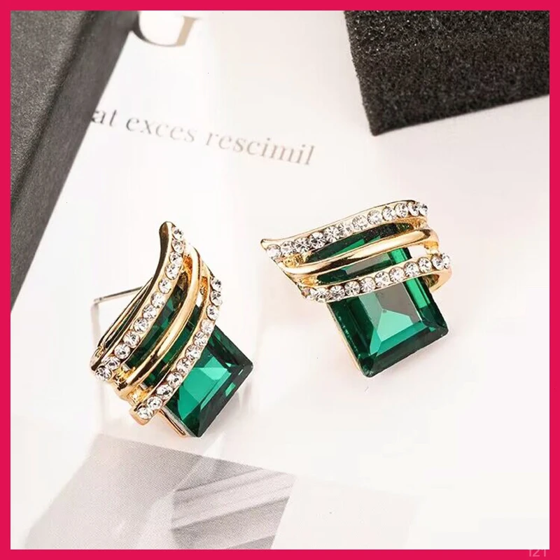 圆脸耳环女耳扣耳钉气质个性翅膀系非金属 耳饰韩菱形时尚镶钻