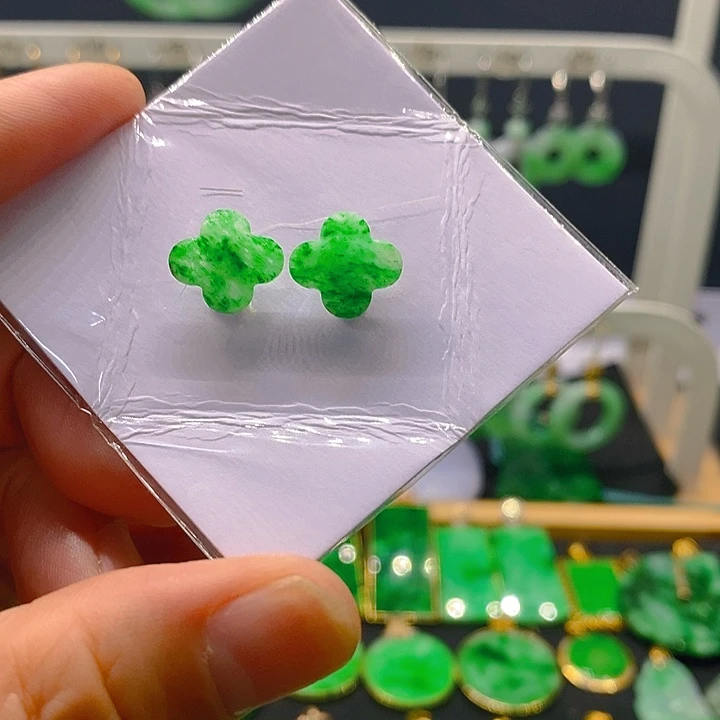 翡翠未镶嵌耳饰耳坠