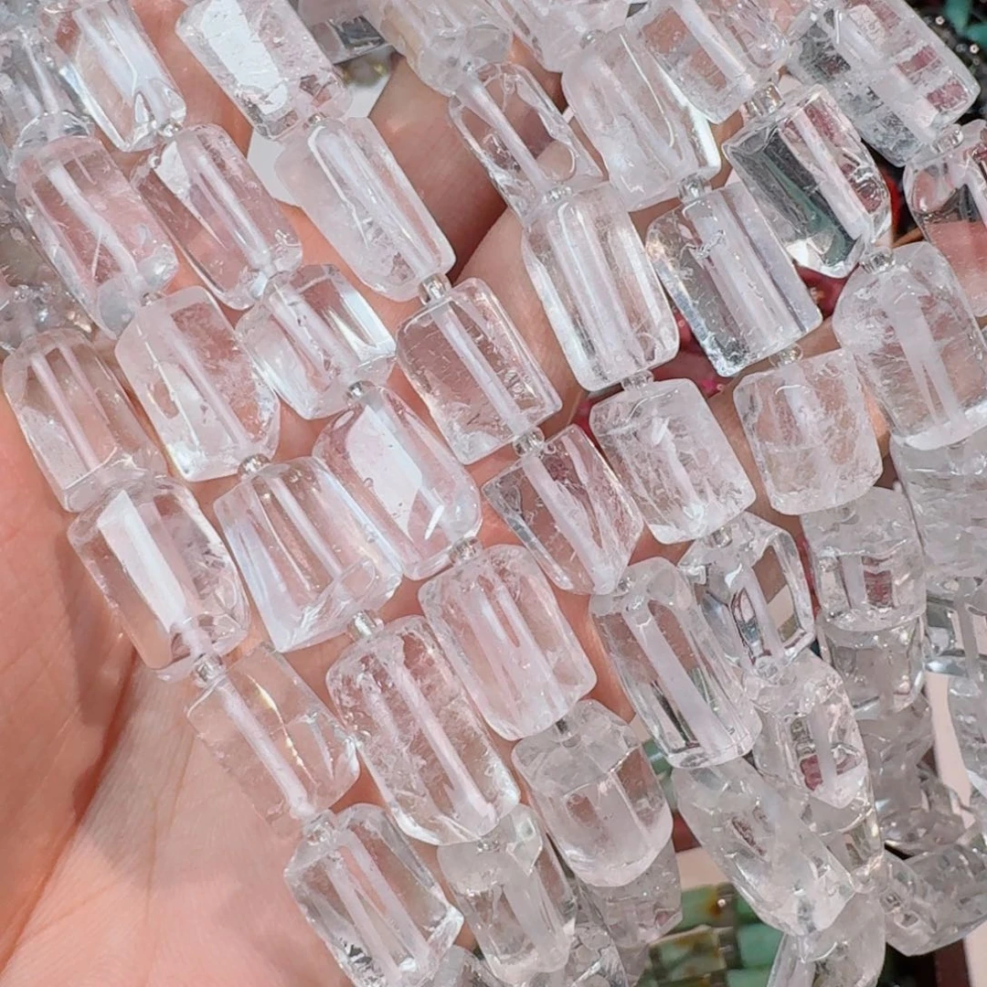 玛瑙/玉髓合金珠宝半成品8白水晶圆柱一条