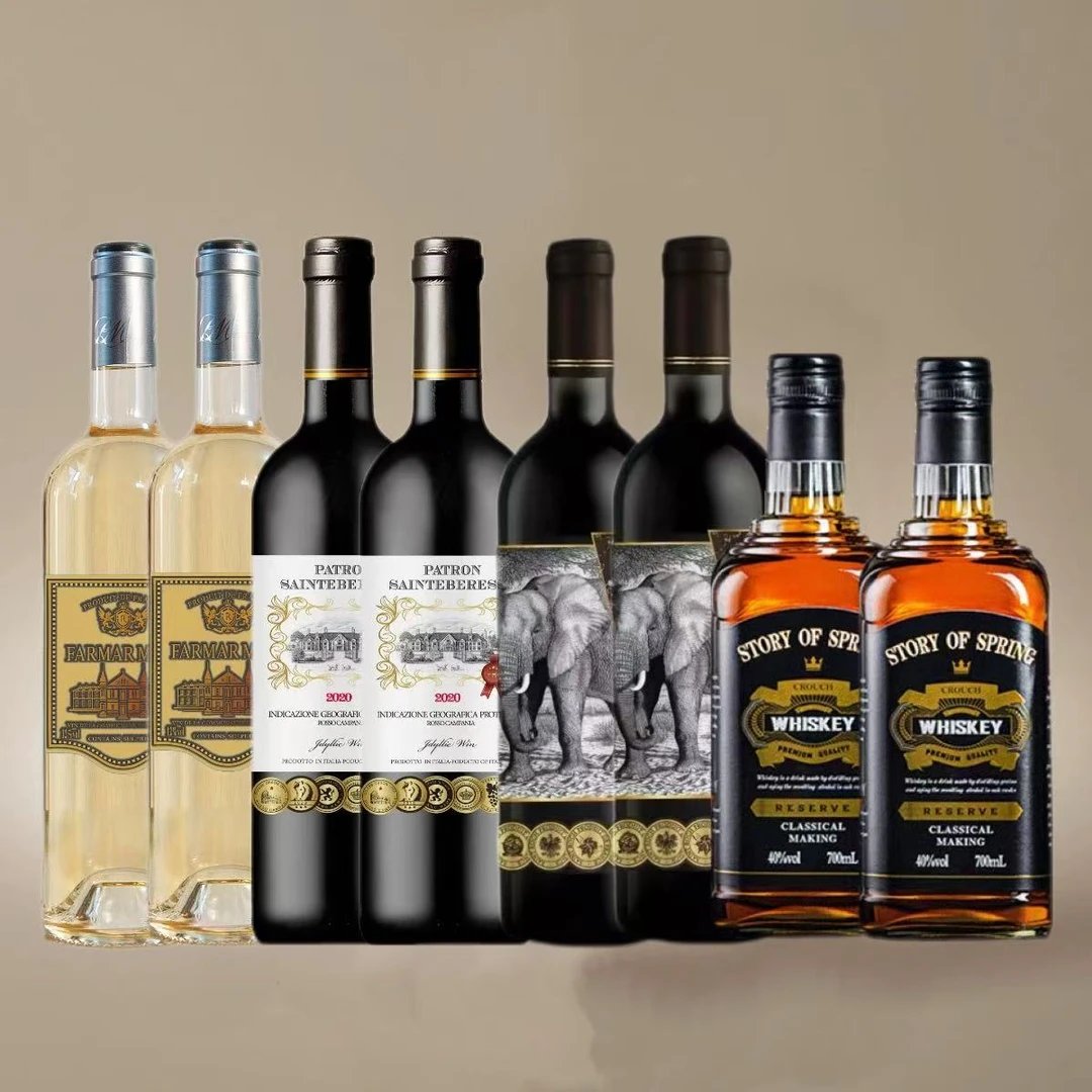 【8只】守护神伊柏妮莎葡萄酒750ML*2+干白*2+智象*2+威士忌*2