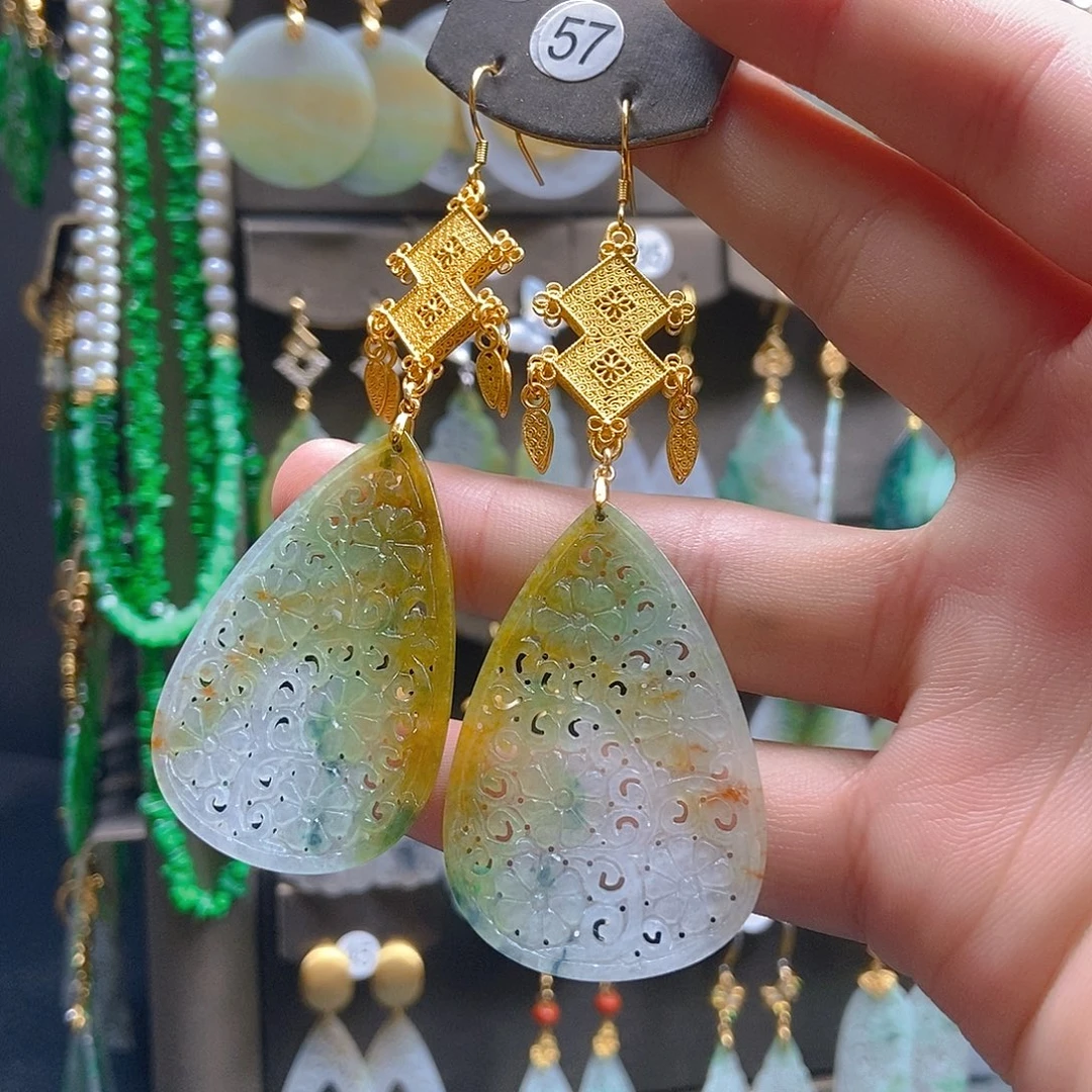 翡翠未镶嵌耳饰翡翠