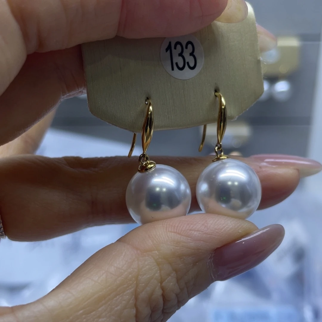银S925镶嵌淡水珍珠耳饰
