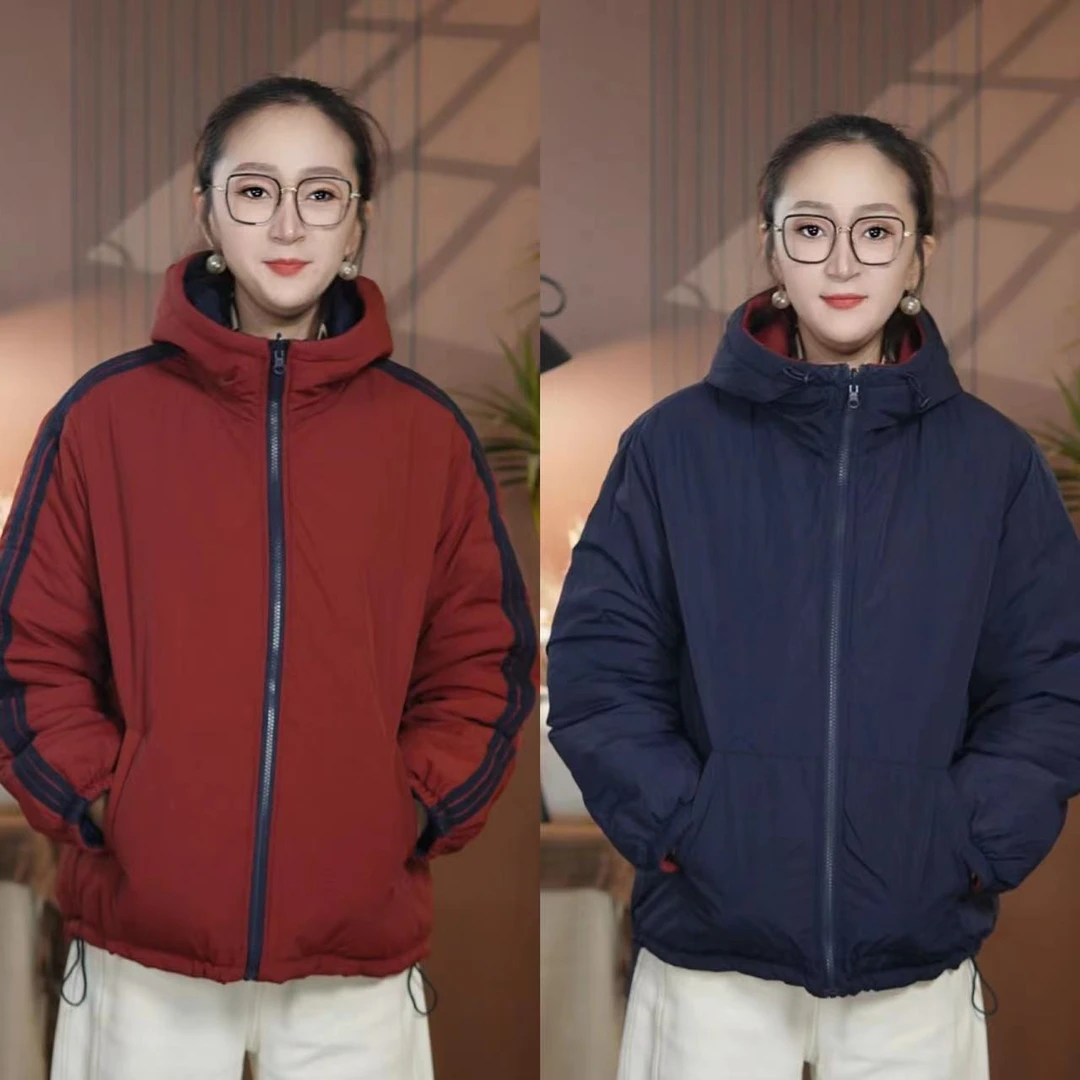 (双面穿棉服）2025双面穿两面穿冬季加棉棉服外套休闲百搭棉服