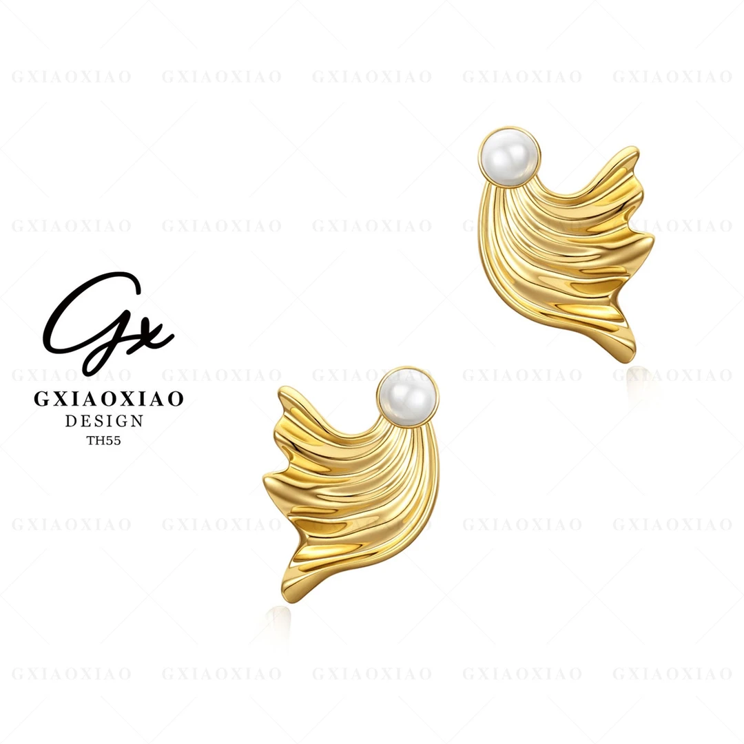 G XIAOXIAO 镀K金 【人鱼泪】时尚轻奢高级百搭气质耳环 TH55