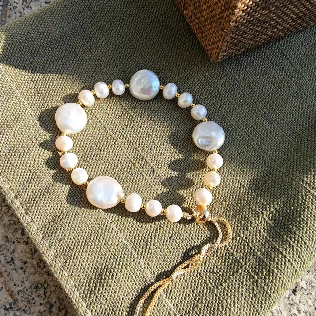 【鎏金王朝】巴洛克珍珠手链 珍珠手串手工轻奢百搭 多样性发其一