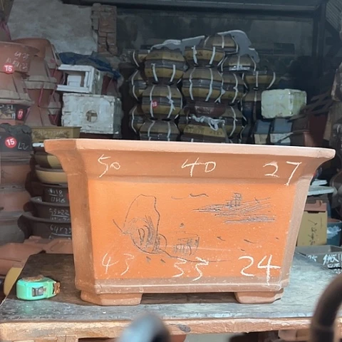 紫砂花盆长方一个