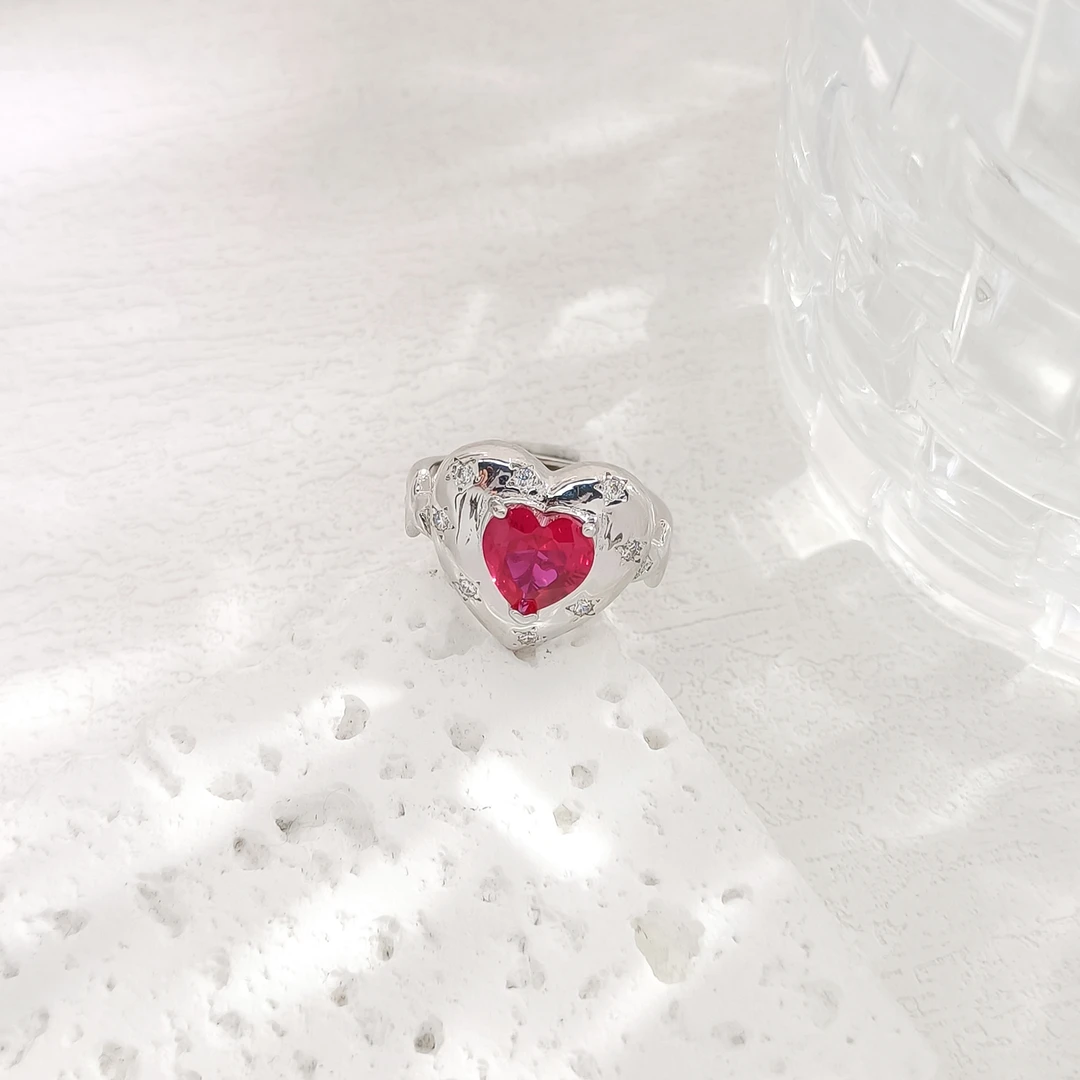 铜合金合成锆石戒指 XS-51860 戒指欧美简约轻奢小众时尚