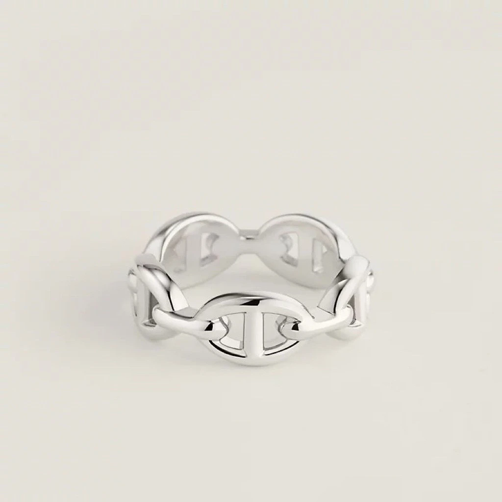 足银戒指 足银990猪鼻子戒指通体足银闭口戒指