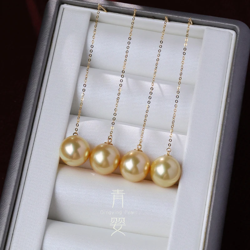 南洋金珍珠耳线11-12mm18K金镶嵌新风尚大风吹耳环*多样性发一对