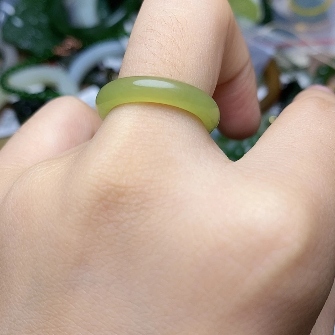 和田玉（黄玉）戒圈未镶嵌18