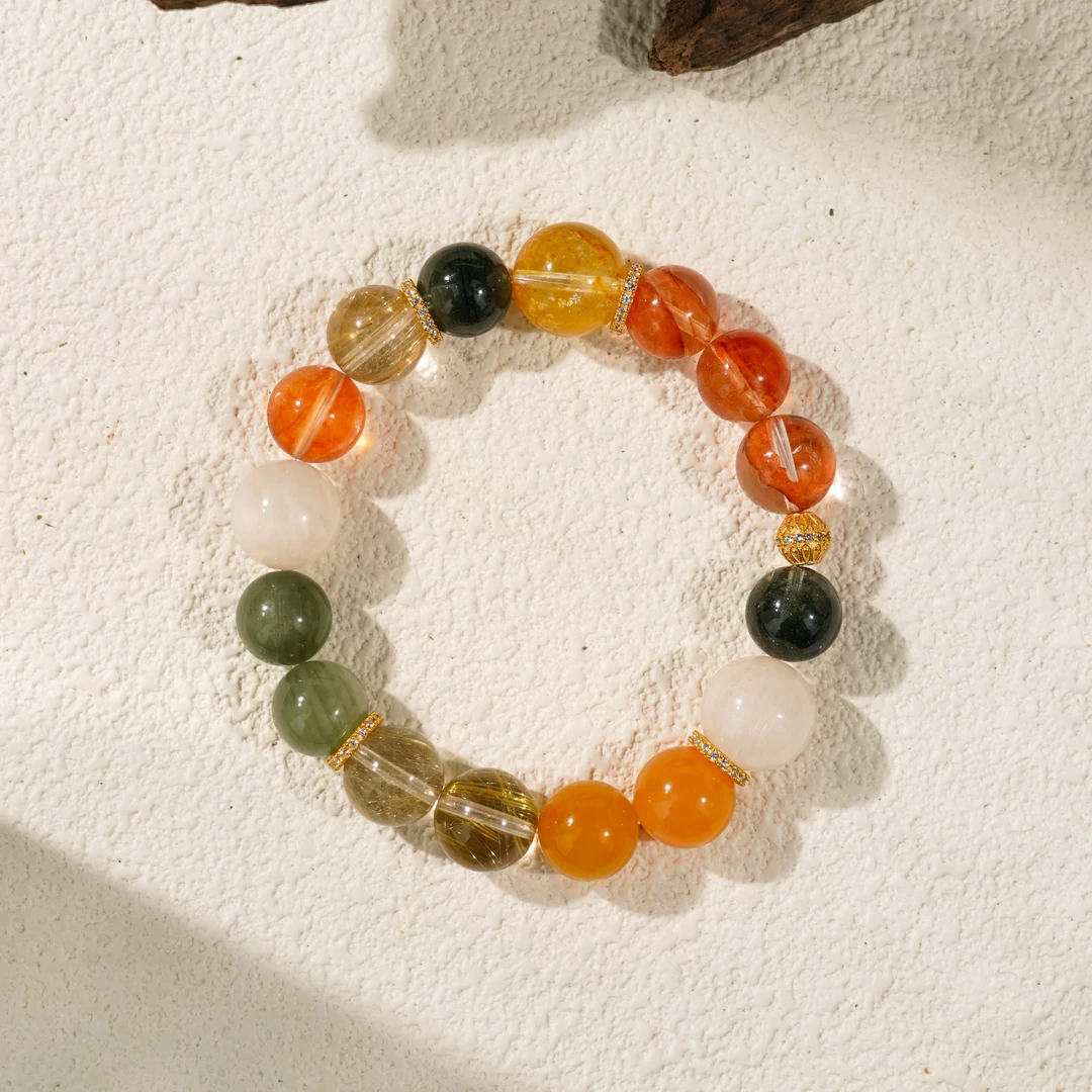 【蛇么都好】正宫红胶花水晶手串（天然珠宝多样性发其一）