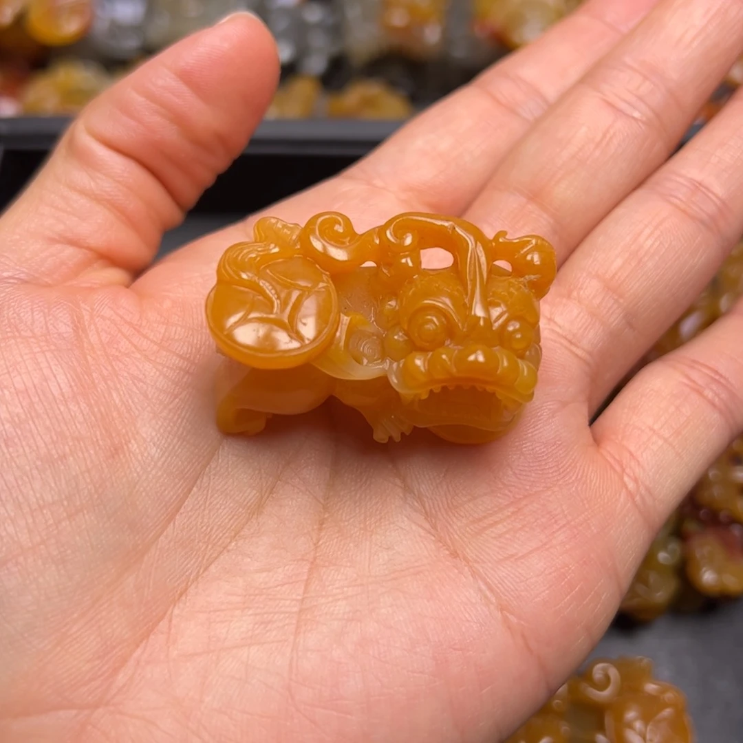 石英质玉（黄龙玉）颈饰未镶嵌阿*~