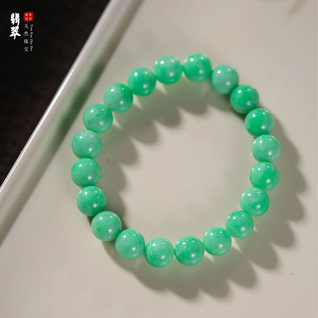 【桃总推荐】翡翠10mm圆珠手串@@ZY51108011