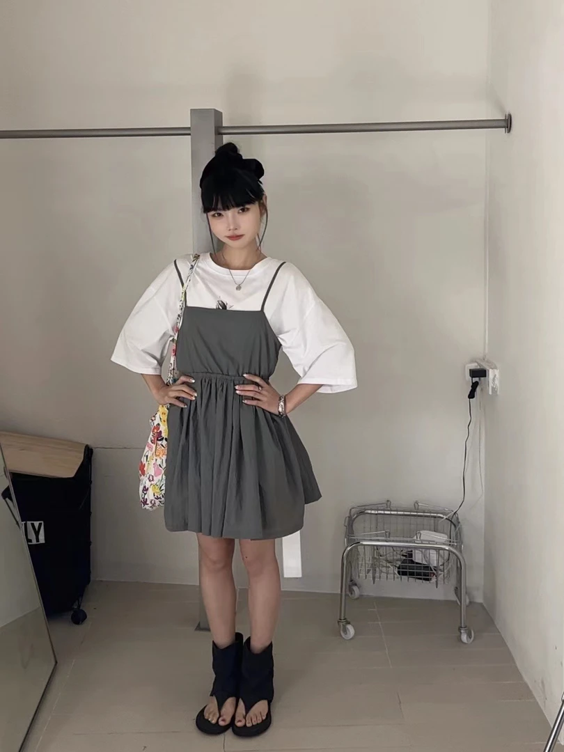 HNN#79352夏季福利速干吊带连衣裙，裙长：72cm