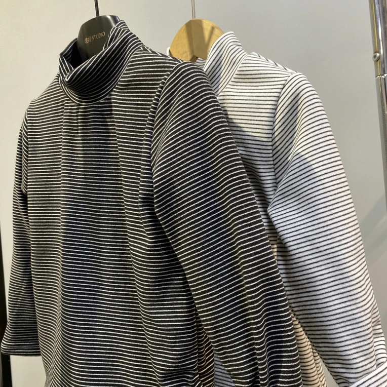 中大童秋冬季细条纹双层加厚打底