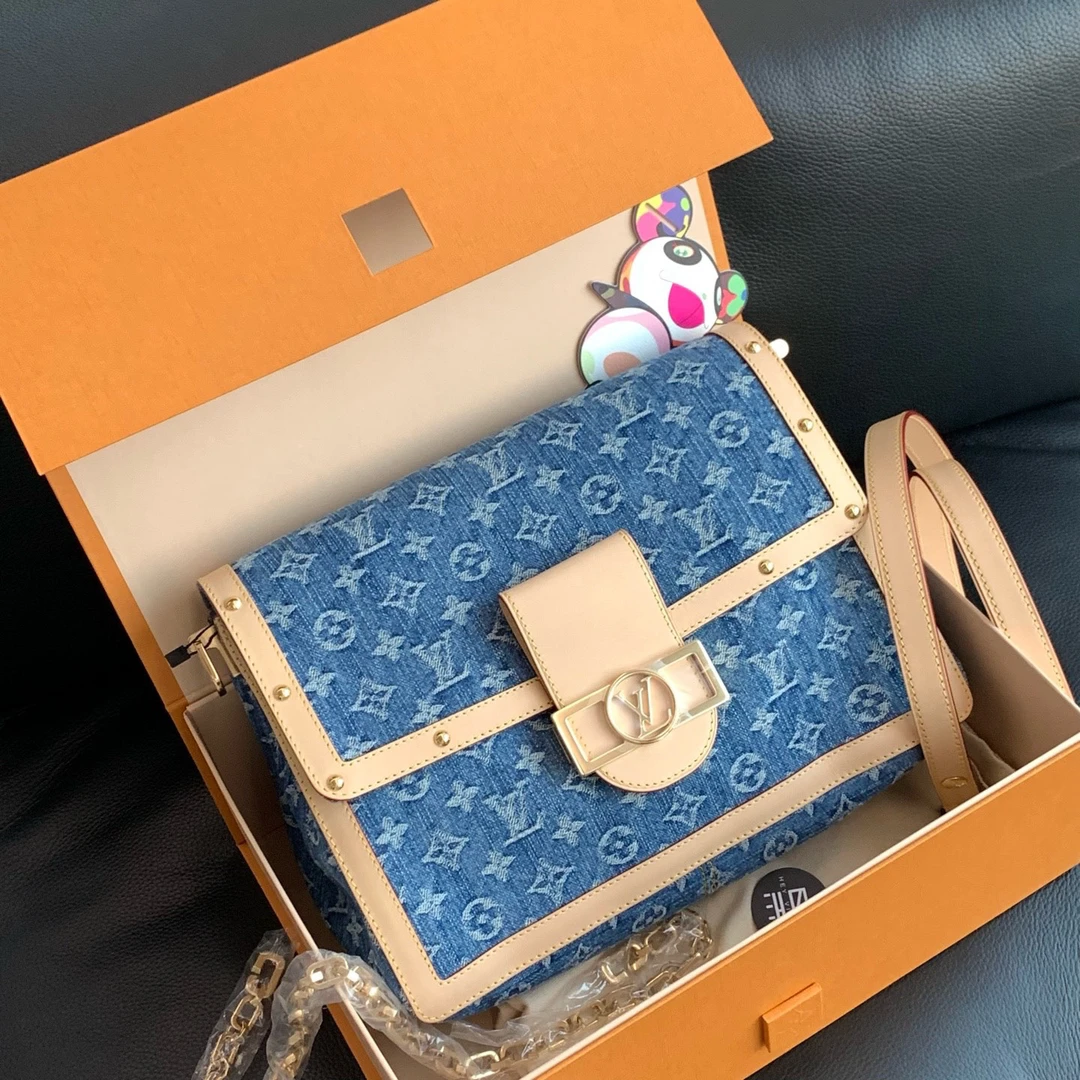 未使用 LouisVuitton/路易威登  丹宁大号soft包 芯片款 14211603