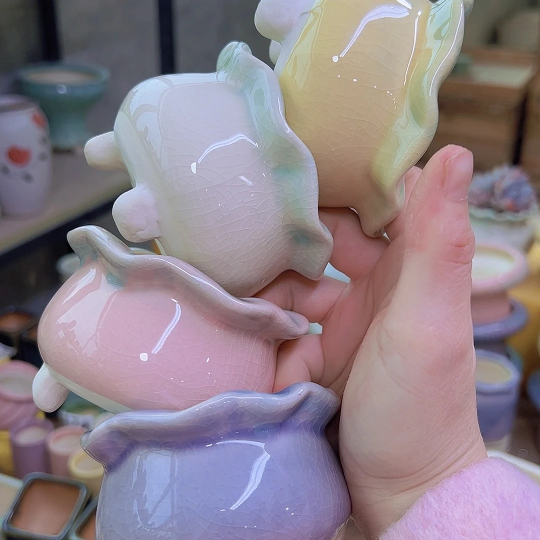 红陶陶瓷花盆当场满12包邮