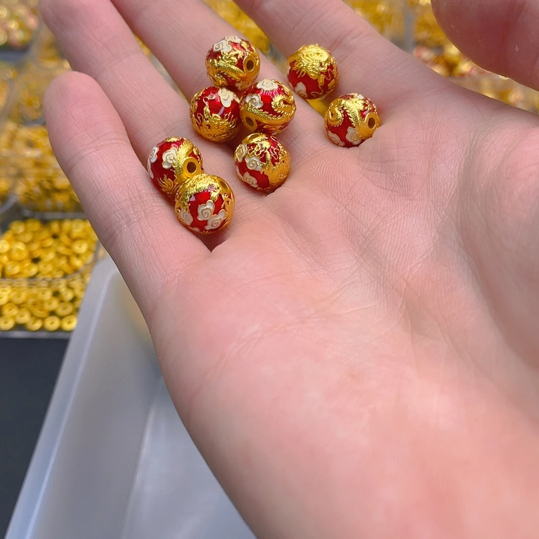 锆石铜合金红色龙珠1个