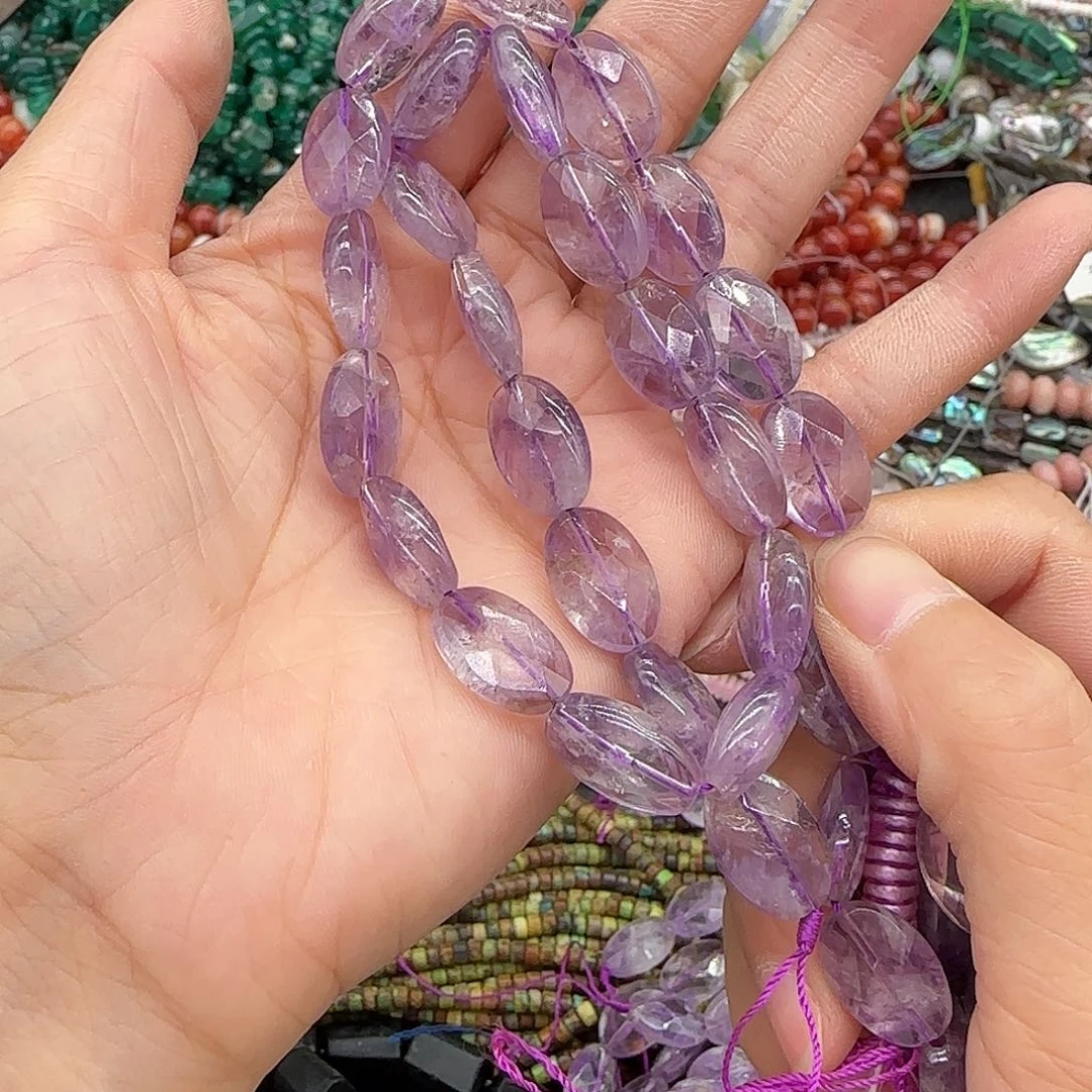 玛瑙/玉髓合金珠宝半成品紫水晶12mm一条