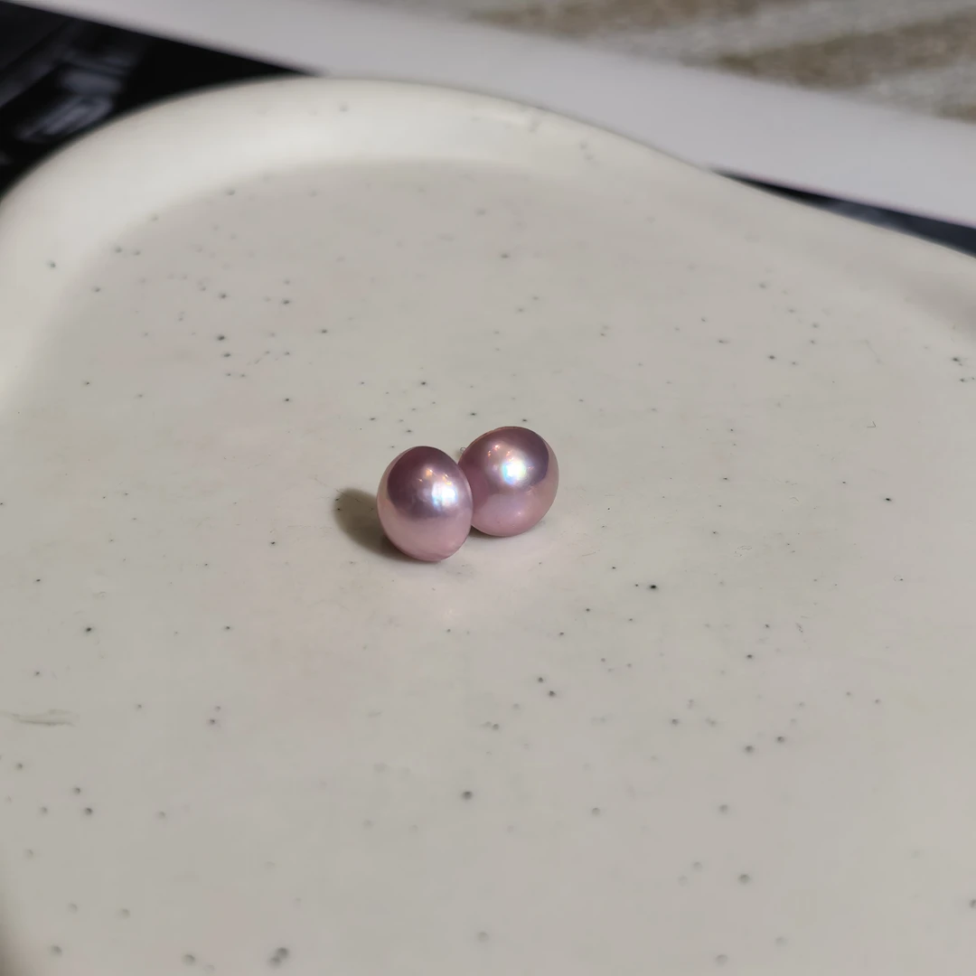 【A233】s925银淡水马贝耳钉