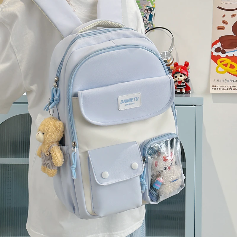 ZY韩系ins大容量书包女高颜值初中生学生4-6年级双肩包多巴胺痛包