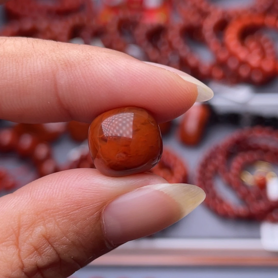 未镶嵌配珠南红玛瑙13mm瓦西浅色柿子红老型珠